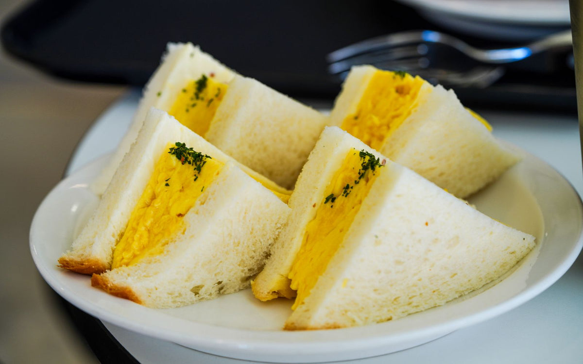 Egg salad sandwiches on rye bread