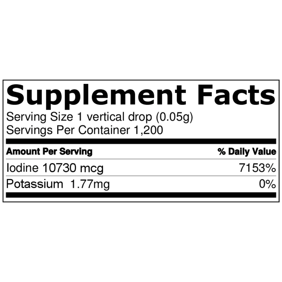 10% Liquid Iodine Drops Thyroid Support Supplement 2oz - Lugols Originals