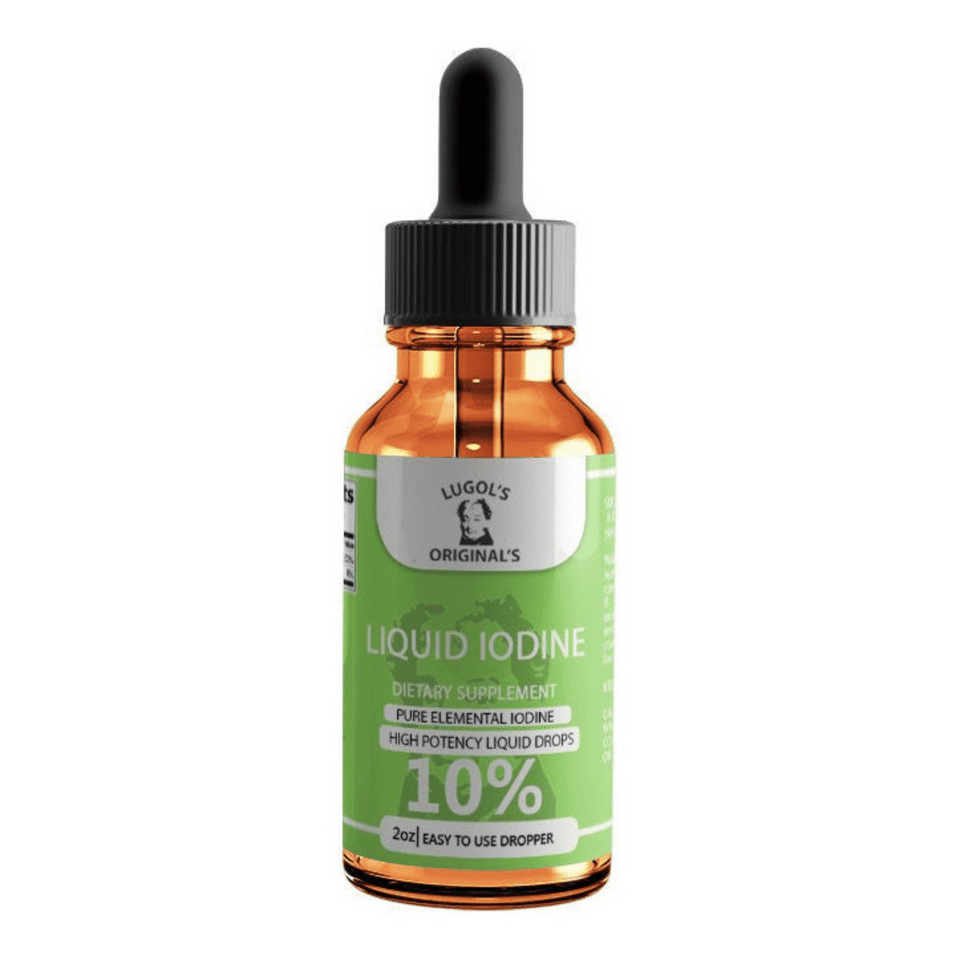 10% Liquid Iodine Drops Thyroid Support Supplement 2oz - Lugols Originals