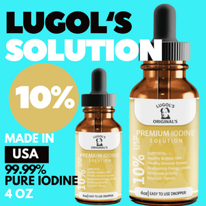 10% Lugols Iodine Solution Drops Thyroid Support Supplement 4 oz - Lugols Originals