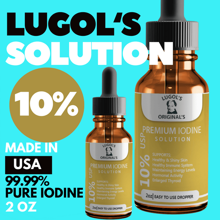 10% Lugol's Solution Iodine Drops 2oz amber glass dropper bottle by Lugol's Original's