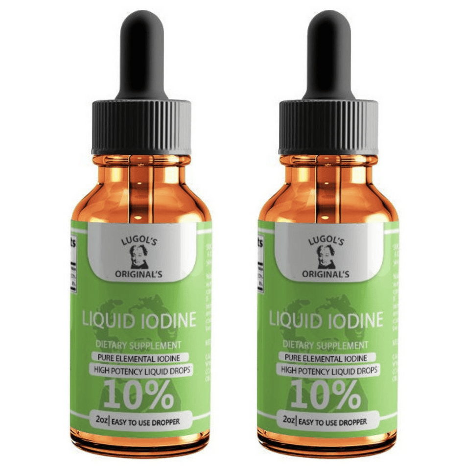 10% Liquid Iodine Drops Thyroid Support Supplement 2oz - Lugols Originals