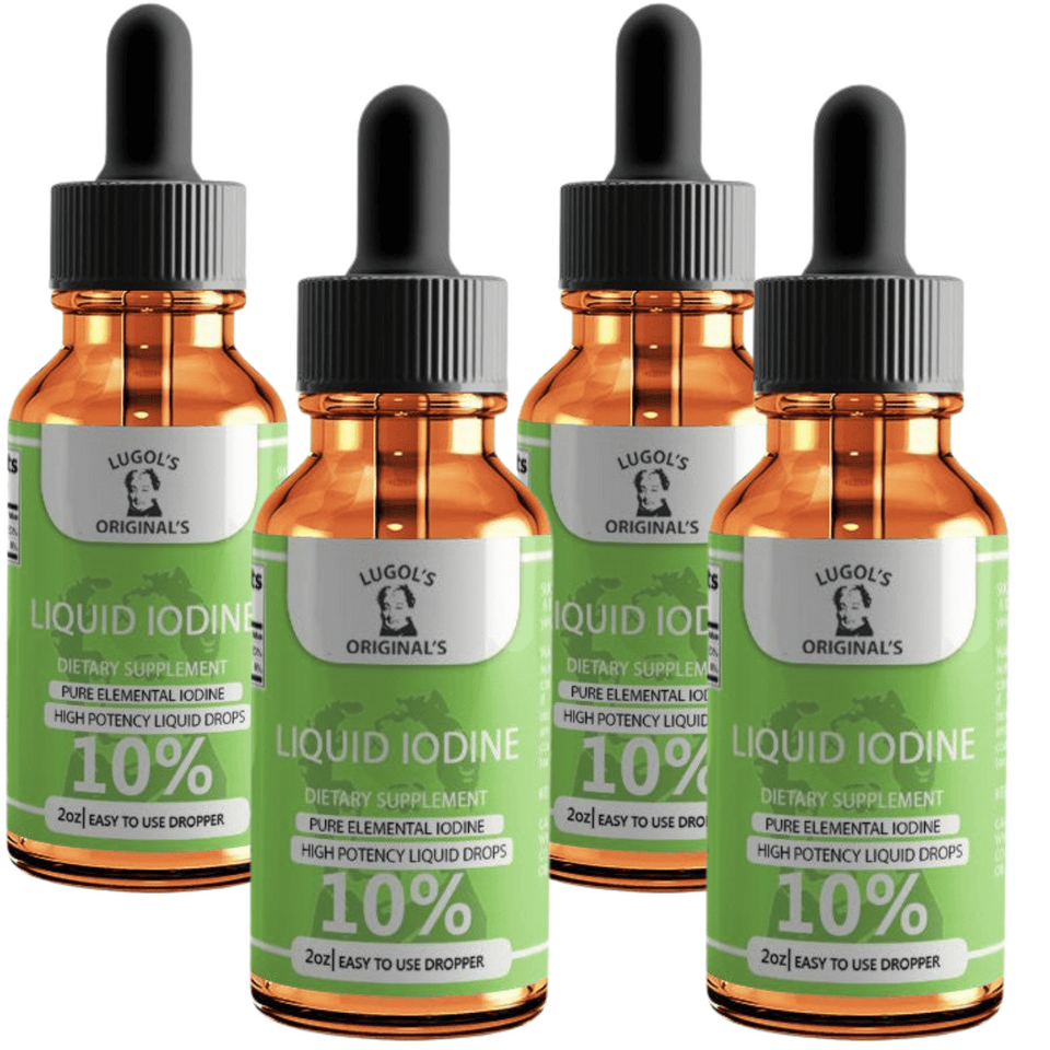 10% Liquid Iodine Drops Thyroid Support Supplement 2oz - Lugols Originals