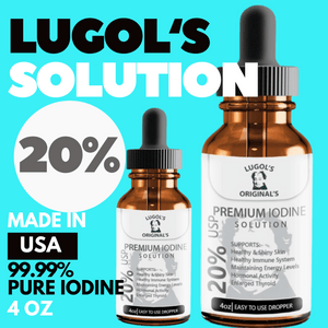 20% Lugols Iodine Solution Drops Thyroid Support Supplement 4 oz - Lugols Originals