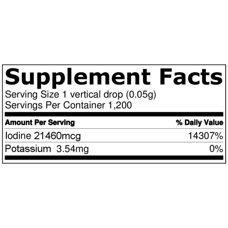 20% Liquid Iodine Drops Thyroid Support Supplement 2oz - Lugols Originals