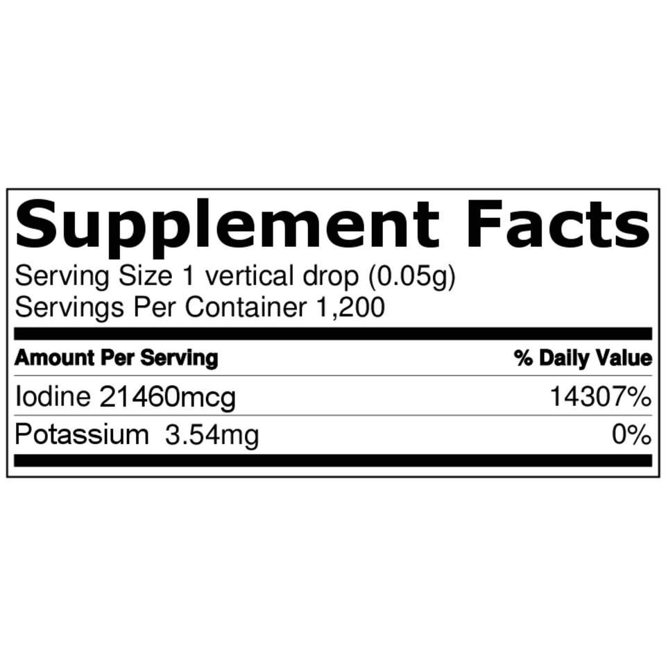 20% Nascent Iodine Liquid Drops Thyroid Support Supplement 2oz - Lugols Originals