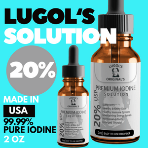 20% Lugols Iodine Solution Drops Thyroid Support Supplement 2oz - Lugols Originals