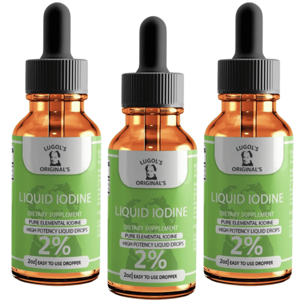 2% Liquid Iodine Drops Thyroid Support Supplement 2oz