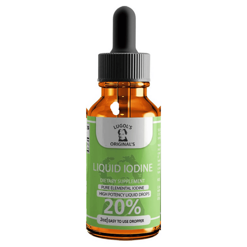 20% Liquid Iodine Drops Thyroid Support Supplement 2oz - Lugols Originals
