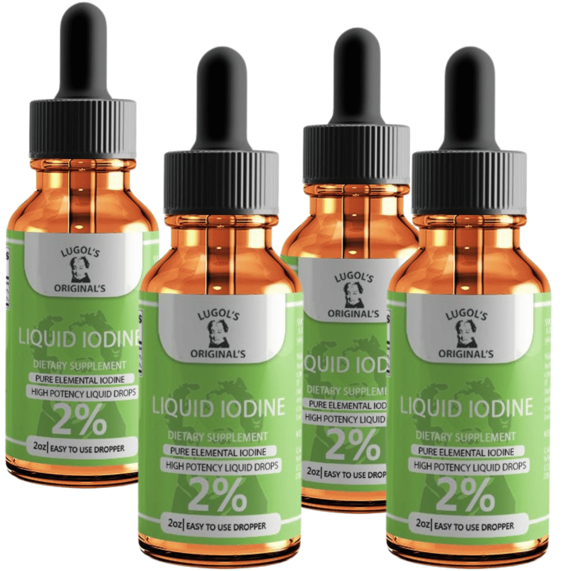 2 Liquid Iodine Drops Thyroid Support Supplement 2oz Lugols