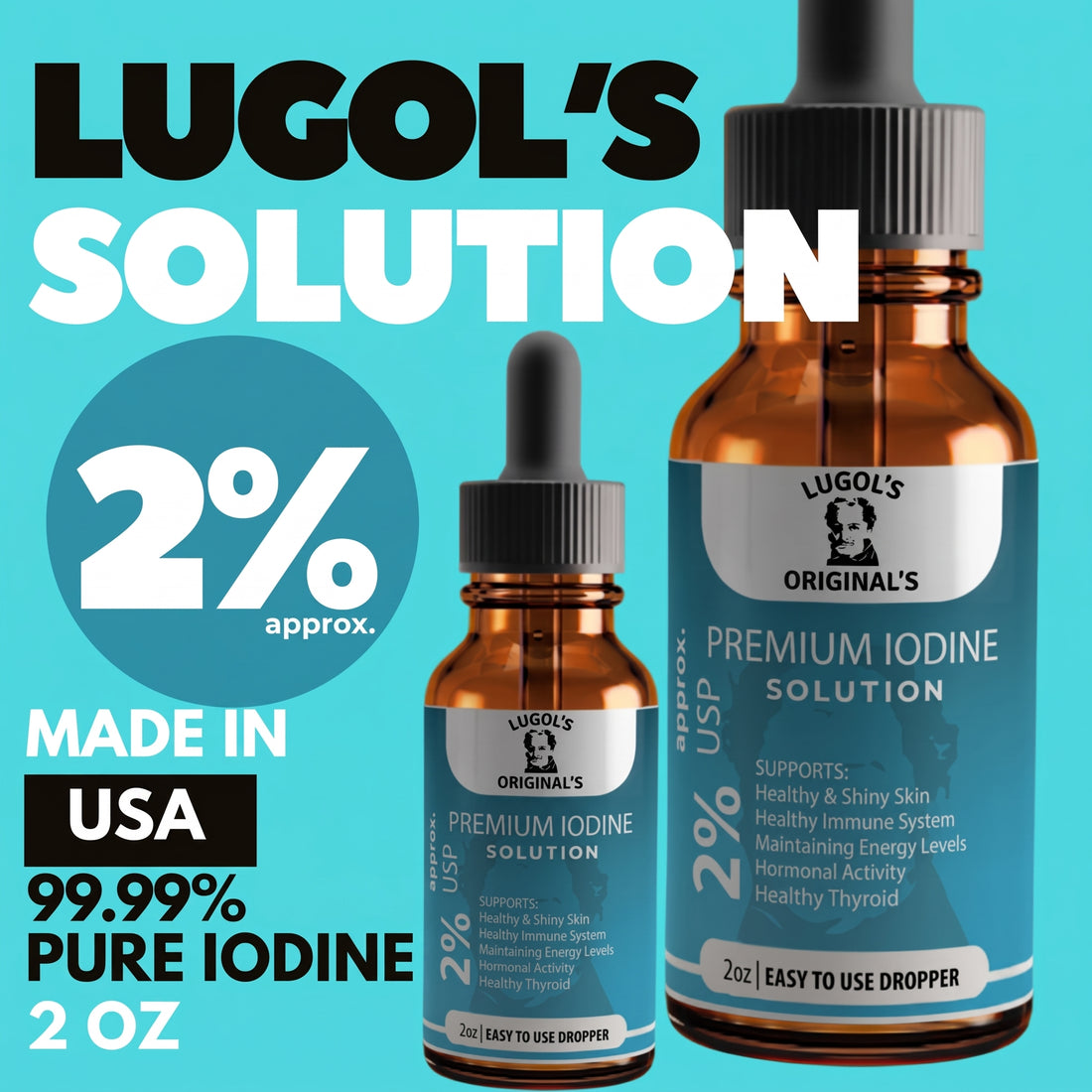 2% Lugol's Solution Iodine Drops | Entry-Level Formula | Lugol's Original's