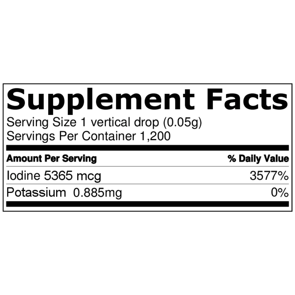 5% Nascent Iodine Liquid Drops Thyroid Support Supplement 2oz