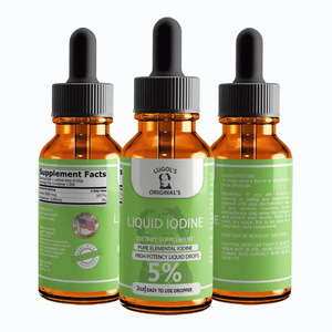 5% Liquid Iodine Drops Thyroid Support Supplement 2oz - Lugols Originals