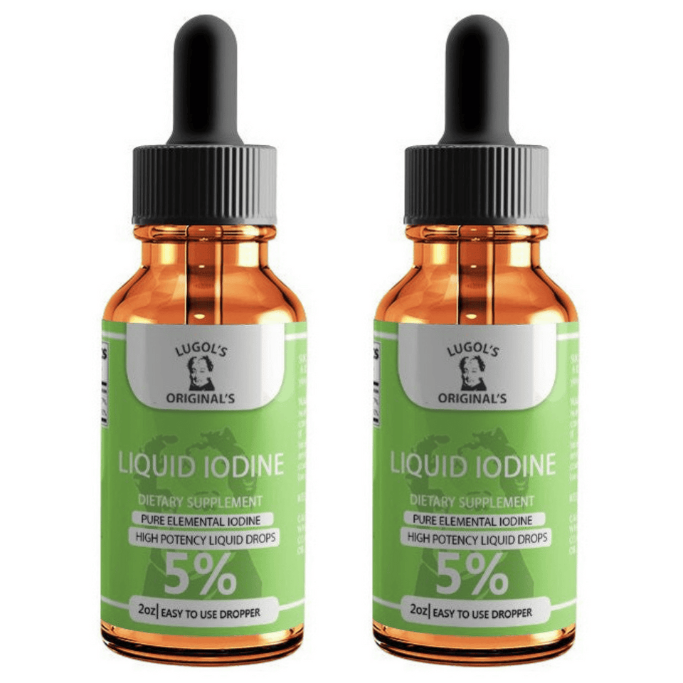 5% Liquid Iodine Drops Thyroid Support Supplement 2oz - Lugols Originals