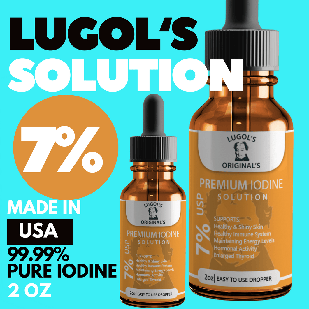 7% Lugols Iodine Solution Drops Thyroid Support Supplement 2oz - Lugols Originals