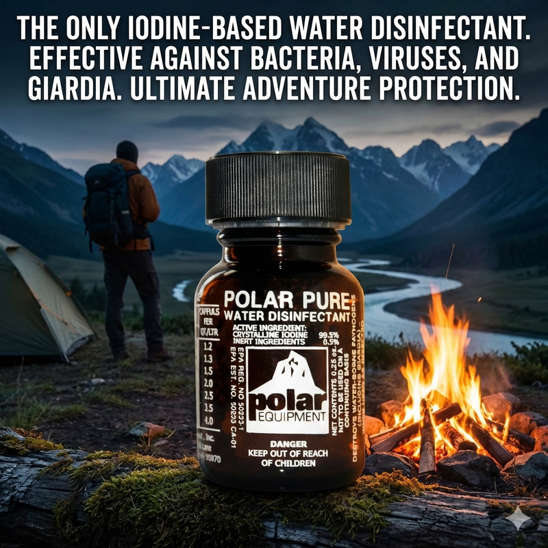 Polar Pure: The Original Iodine Water Disinfectant | Treats 2,000+ Gallons | Portable Purification for Hikers, Campers & Go-Bags