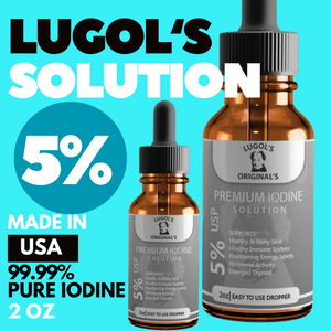 5% Lugols Iodine Solution Drops Thyroid Support Supplement 2oz - Lugols Originals