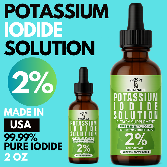 2% Potassium Iodide Solution bottle with glass dropper by Lugol's Original's