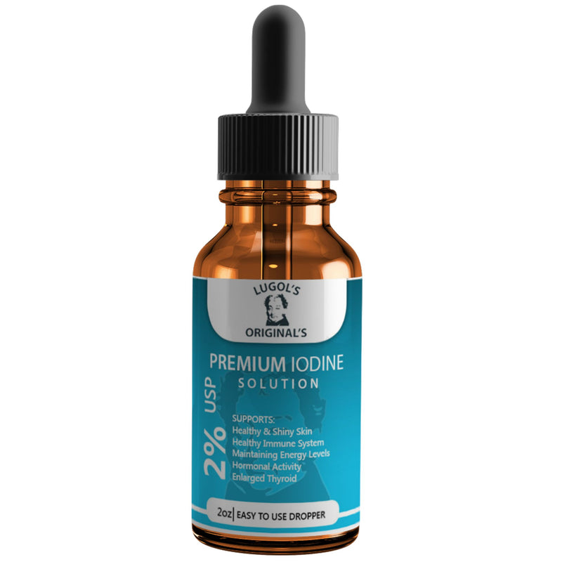 2% Lugols Iodine Solution Drops Thyroid Support Supplement 2oz - Lugols Originals