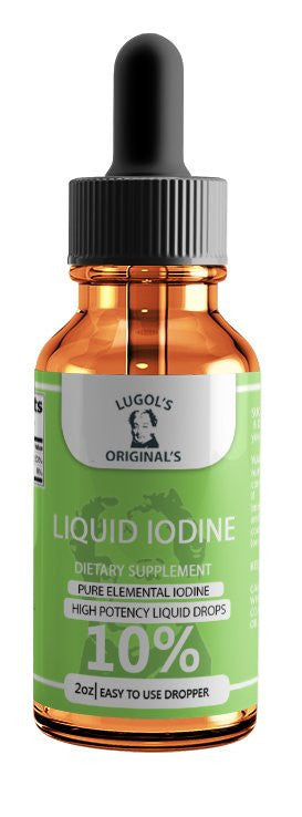 10% Liquid Iodine Drops Thyroid Support Supplement 2oz - Lugols Originals