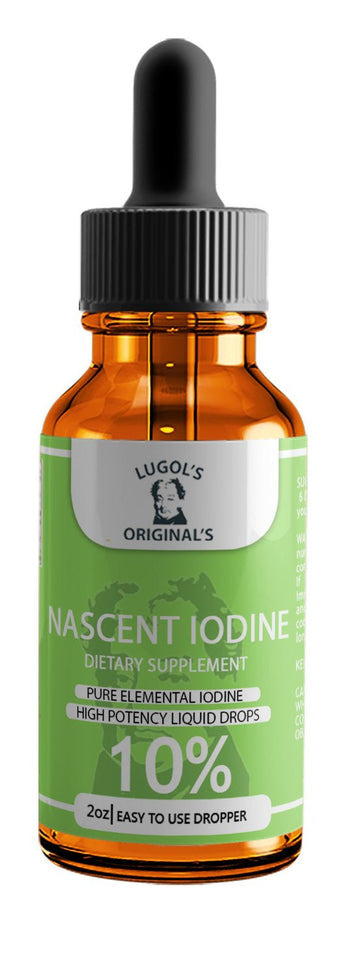 10% Nascent Iodine Liquid Drops Thyroid Supplement 2oz - Lugols Originals