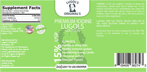 15% Lugols Iodine Solution Drops Thyroid Supplement 2oz - Lugols Originals