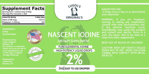 2% Nascent Iodine Liquid Drops Thyroid Support Supplement 2oz - Lugols Originals
